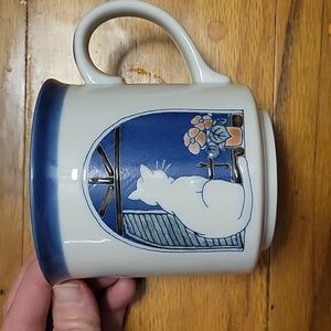 Otagiri Ceramic Cat in Window Coffee Mug